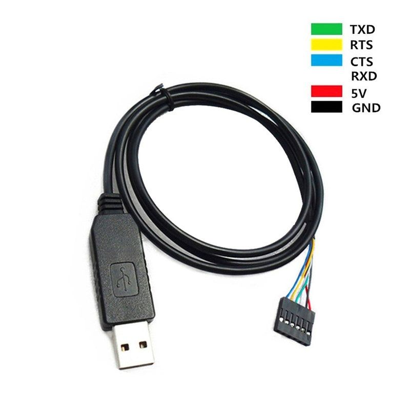 6 pin FTDI Cable 5V with CTS and RTS — view 1