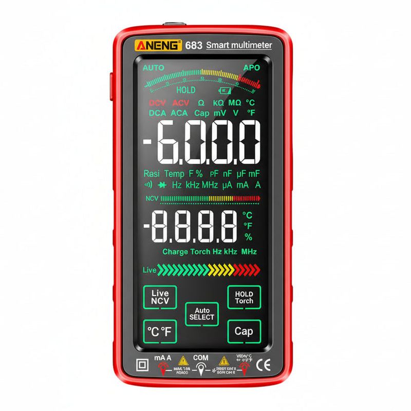 ANENG 683 Rechargeable Digital Multimeter with Large Touch Screen and Anti-Burn Technology — view 2