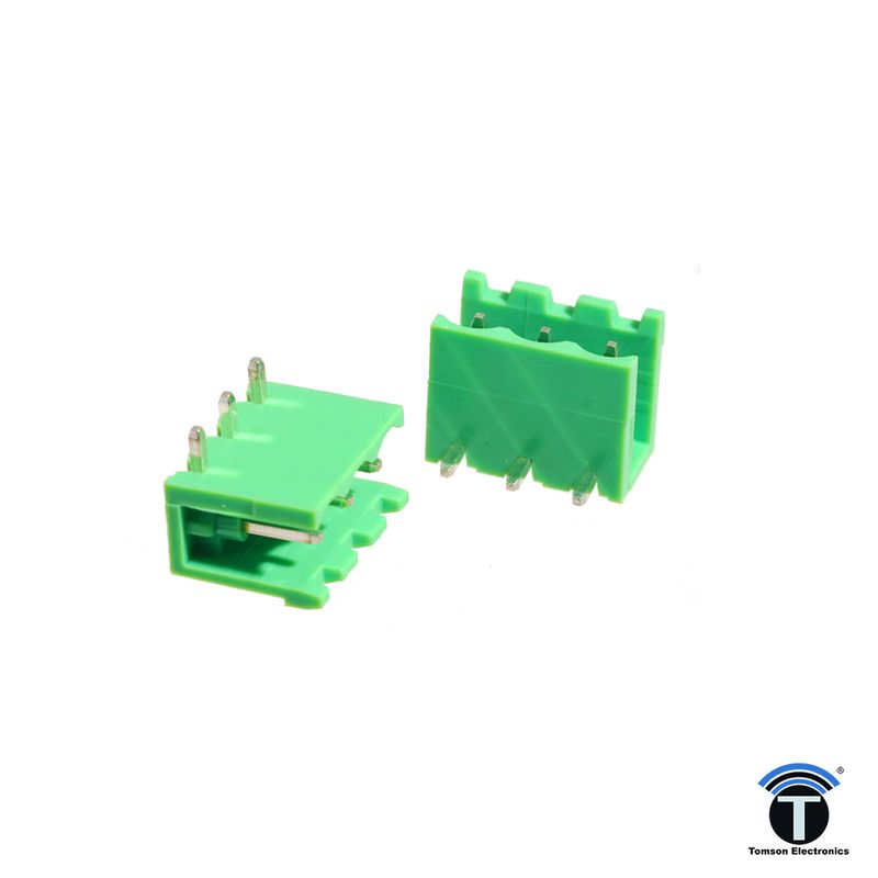 XY2500 Series 3-Pin Right Angle Male PCB Header – 5.08mm Pitch PCB Mount Connector — view 2