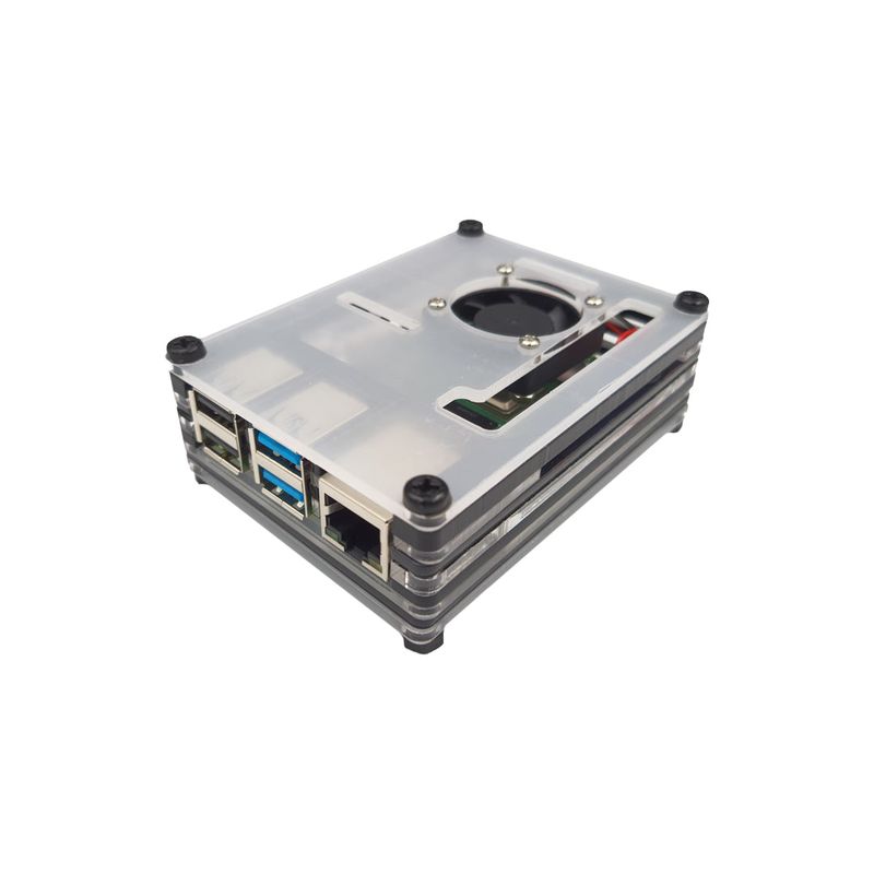 Raspberry Pi 4 Acrylic Case with Fan — view 1