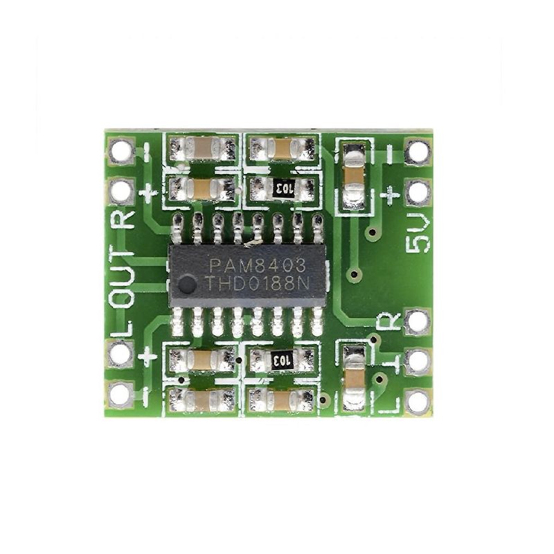PAM8403 5V Two-channel Stereo Mini Class-D 3W+3W Audio Amplifier — view 2